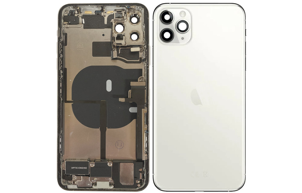 Behuizing volledig gemonteerd - EU (A grade) - Zilver voor iPhone 11 Pro Max