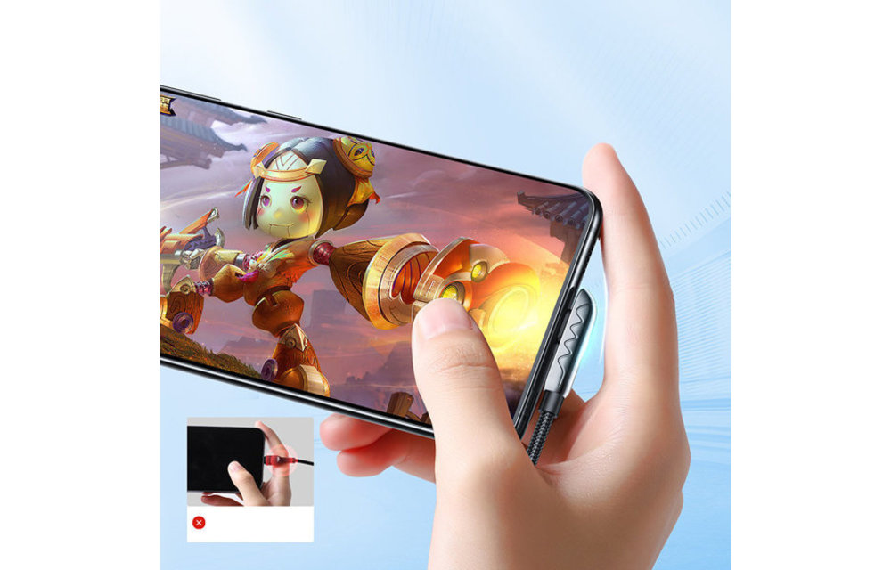 JOYROOM: Gaming Kabel USB Naar USB Type C - 1.2 meter - Zwart
