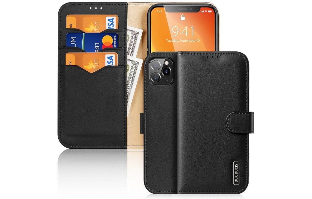 DUX DUCIS: Hivo lederen klap hoesje - Zwart voor iPhone 11 Pro
