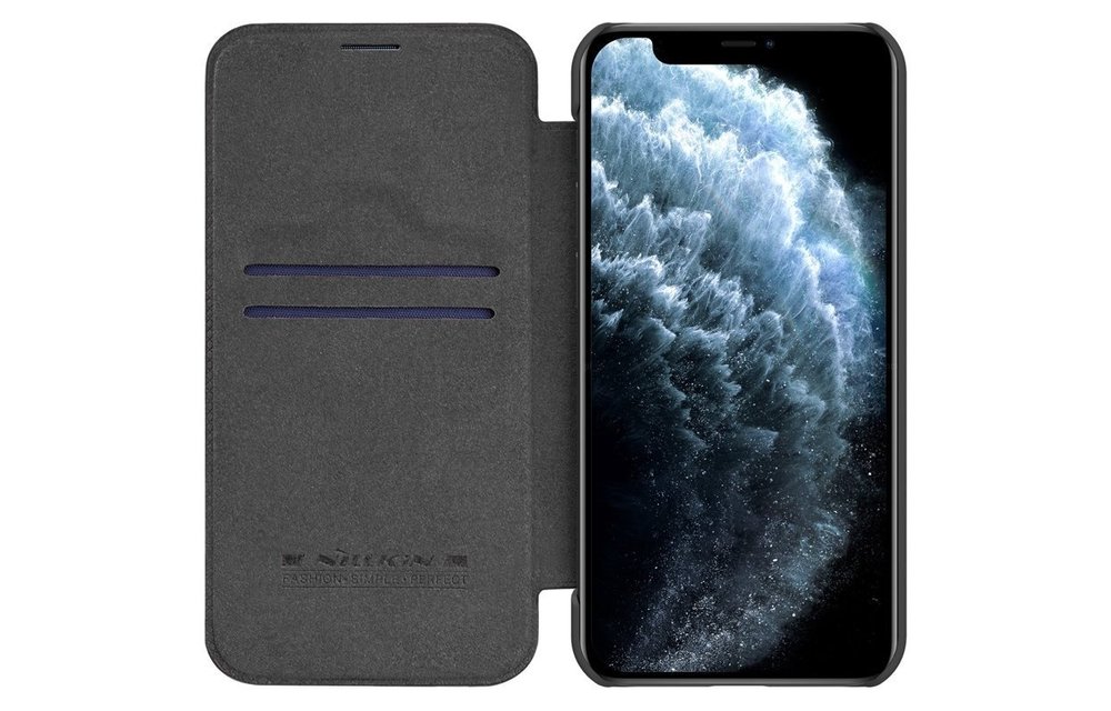 NILLKIN: Qin leather case - flip cover - Zwart voor iPhone 12/12 Pro