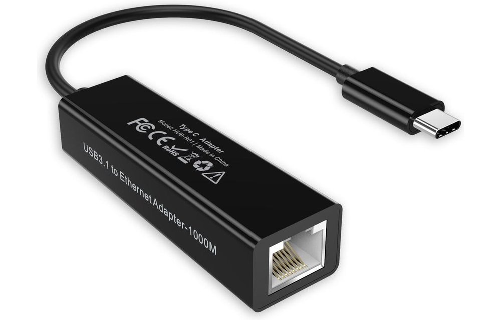 CHOETECH: USB-C zu Gigabit Ethernet adapter - 13cm - Schwarz