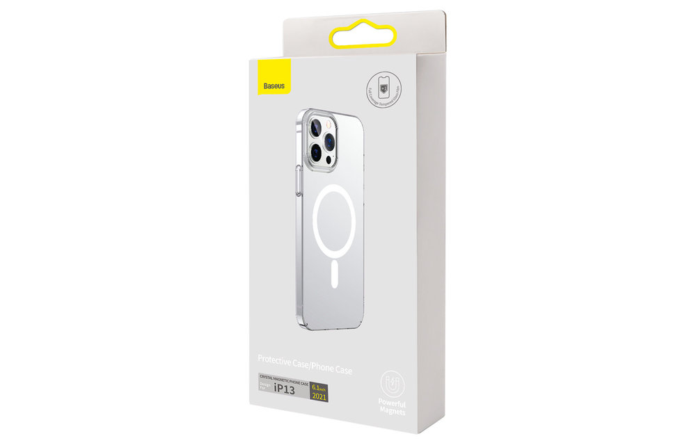 BASEUS: Magnetisch Hoesje (Crystal Case/Magsafe) + Screenprotector voor iPhone 13