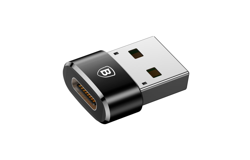 BASEUS: USB naar USB-C adapter - Zwart