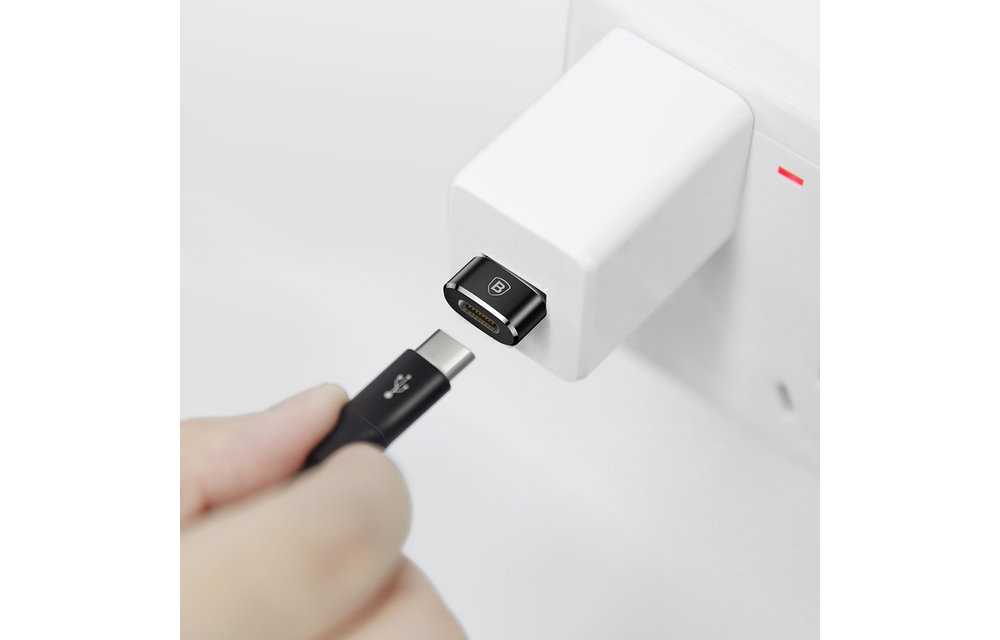 BASEUS: USB naar USB-C adapter - Zwart