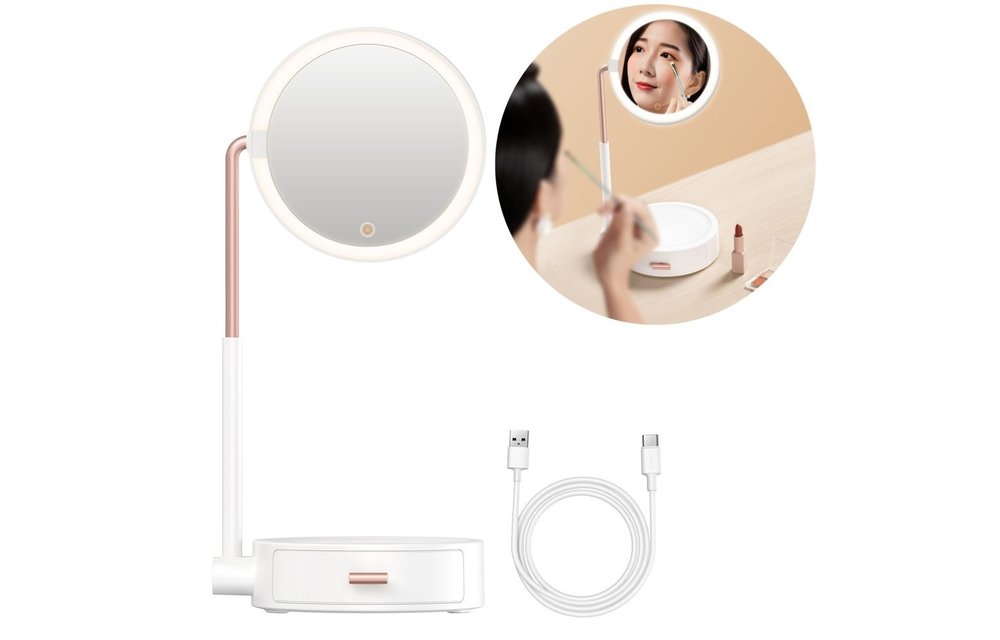 BASEUS: makeup spiegel met dimbaar LED verlichting