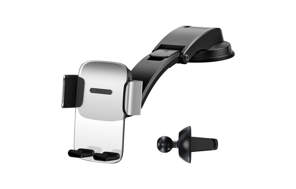 BASEUS: 2 in 1 gravity ventilatierooster auto telefoonhouder - Zilver