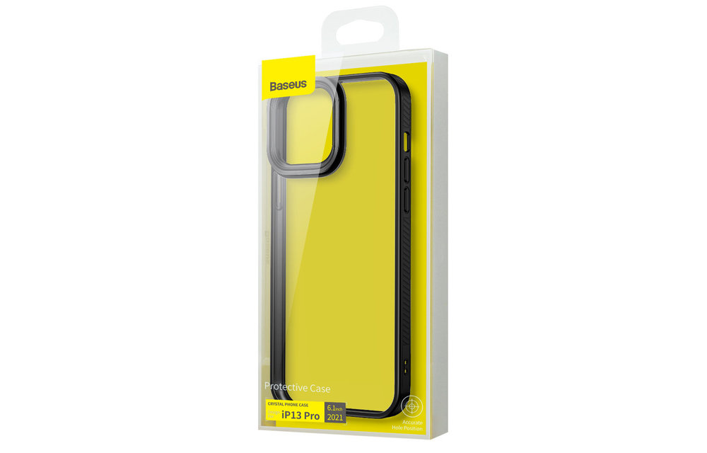 BASEUS: TPU hoesje - transparant/zwart voor iPhone 13 Pro