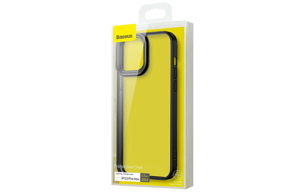 BASEUS: TPU hoesje - transparant/zwart voor iPhone 13 Pro Max