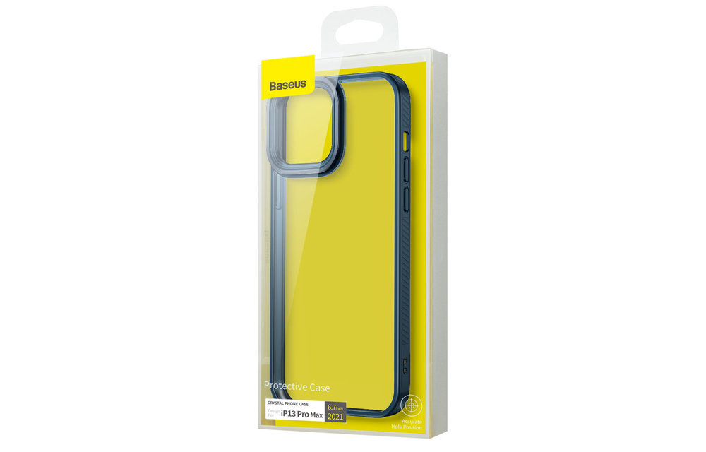 BASEUS: TPU Handyhulle - Transparent/Blau fur iPhone 13 Pro Max