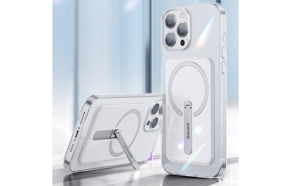 BASEUS: magnetische hoesje met standaard (Magsafe) - Transparant voor iPhone 13