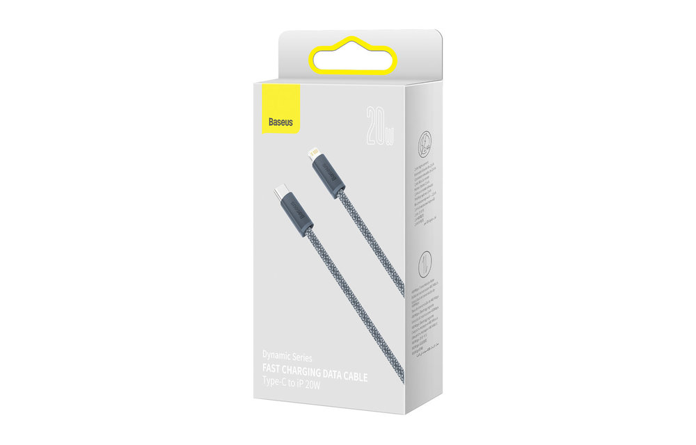BASEUS: Dynamische Kabel USB-C Naar Lightning 2 Meter - Grijs