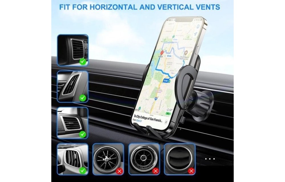 JOYROOM: Telefoonhouder auto (bevestiging ventilatierooster) - Zwart