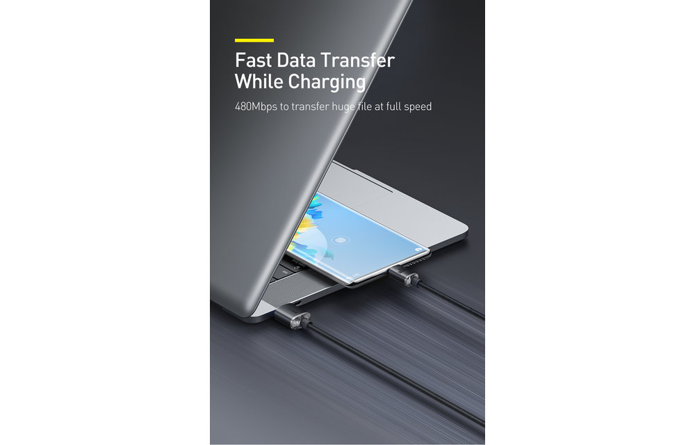 BASEUS: USB naar USB C kabel 1.2M voor Macbook (Pro&Air)/Samsung Galaxy