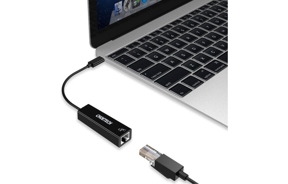 CHOETECH: USB-C zu Gigabit Ethernet adapter - 13cm - Schwarz
