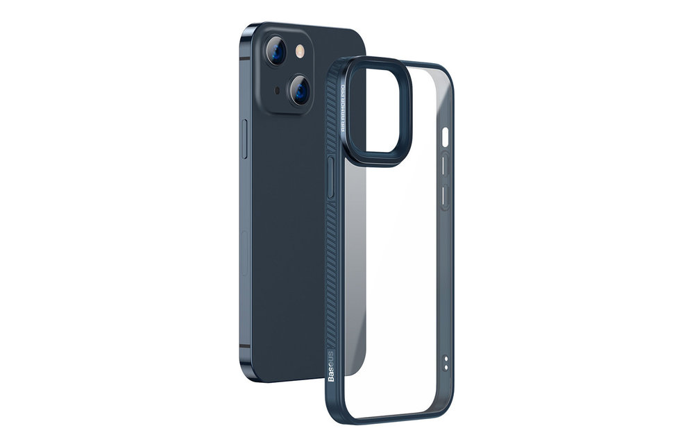 BASEUS: TPU hoesje - transparant/blauw voor iPhone 13