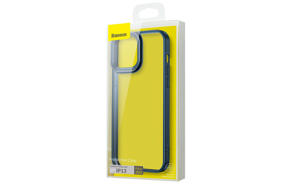 BASEUS: TPU hoesje - transparant/blauw voor iPhone 13