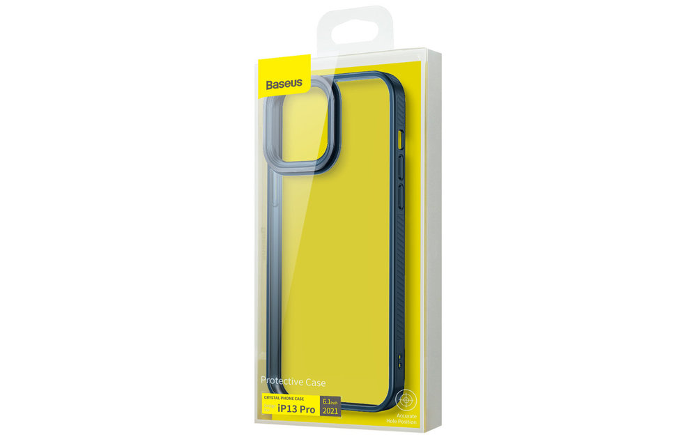 BASEUS: TPU hoesje - transparant/blauw voor iPhone 13 Pro