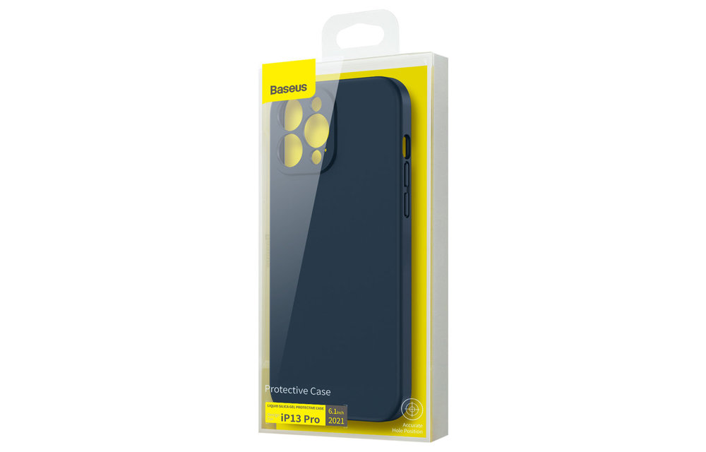 BASEUS: Liquid Siliconen Hoesje - Blauw voor iPhone 13 Pro