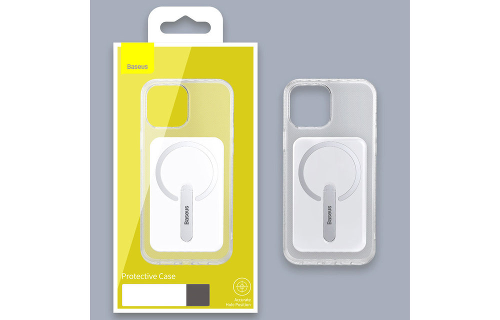 BASEUS: magnetische hoesje met standaard (Magsafe) - Transparant voor iPhone 13 Pro