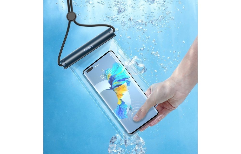 BASEUS: waterdichte telefoon tas met cilinder slide afsluiting - Blauw