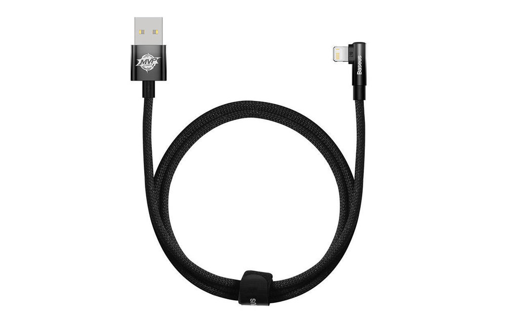 Baseus MVP 2 Haakse USB Kabel Lightning - 1M Zwart