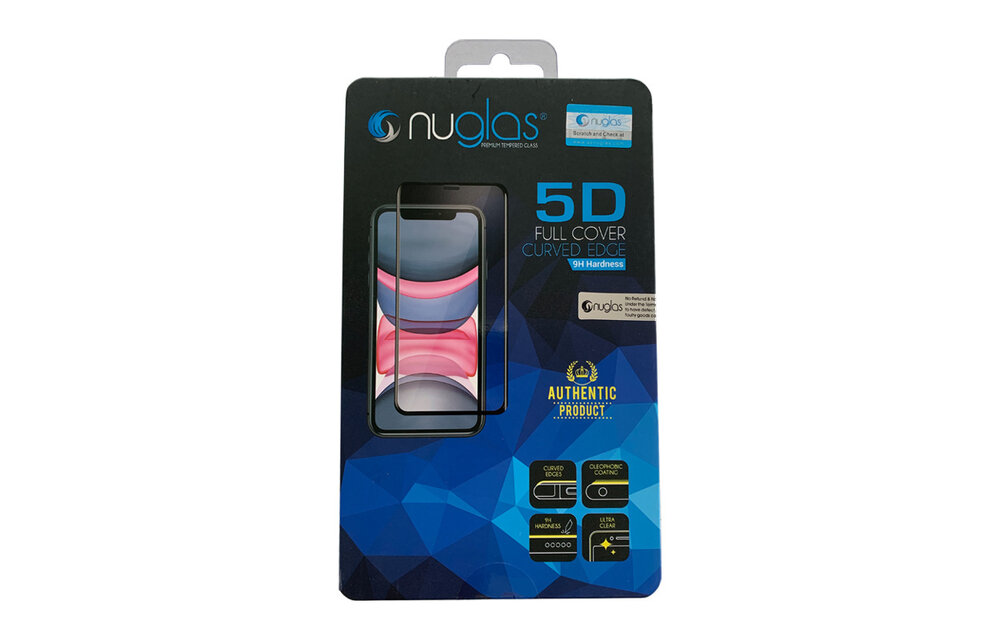 NuGlas: glazen screenprotector (5D - Zwart - single pack) voor iPhone XR/11