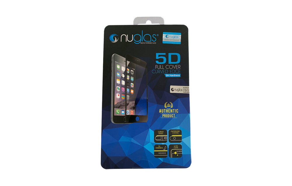 NuGlas: glazen screenprotector (5D - Wit - single pack) voor iPhone 7/8