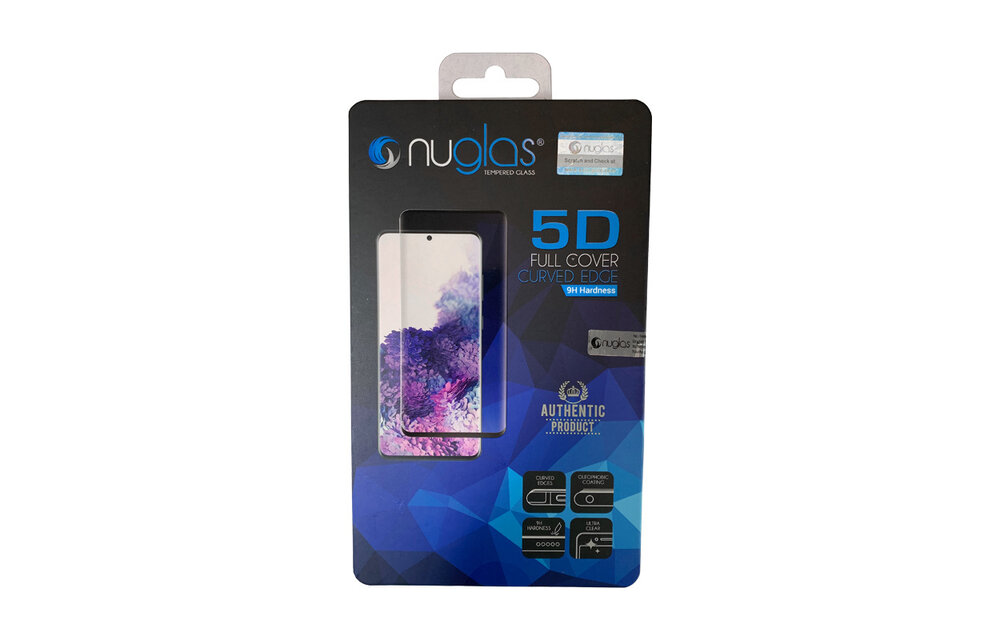 NuGlas: glazen screenprotector (5D - Zwart - single pack) voor Samsung Galaxy M21/M30s