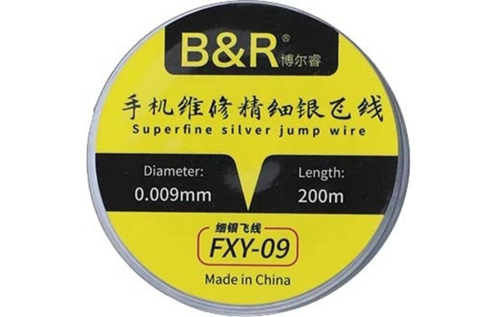 B&R: jumper zilver draad 0.009mm x 200m