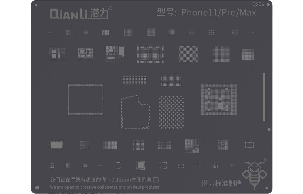 QIANLI: Bumblebee stencil (QS06) voor iPhone 11/11 Pro