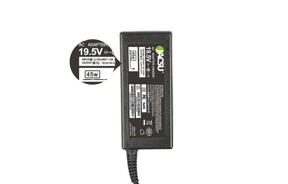 JACSU laptop adapter 19.5V 2.31A (4.5X3.0) voor HP