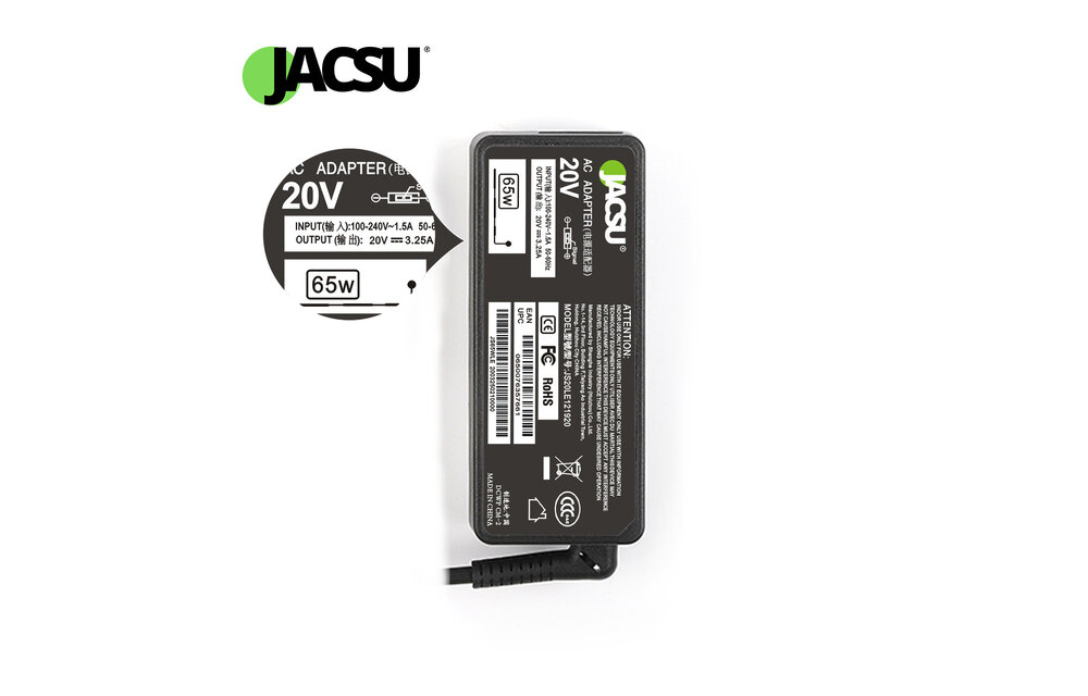 JACSU laptop adapter 20V 3.25A (USB) voor Lenovo