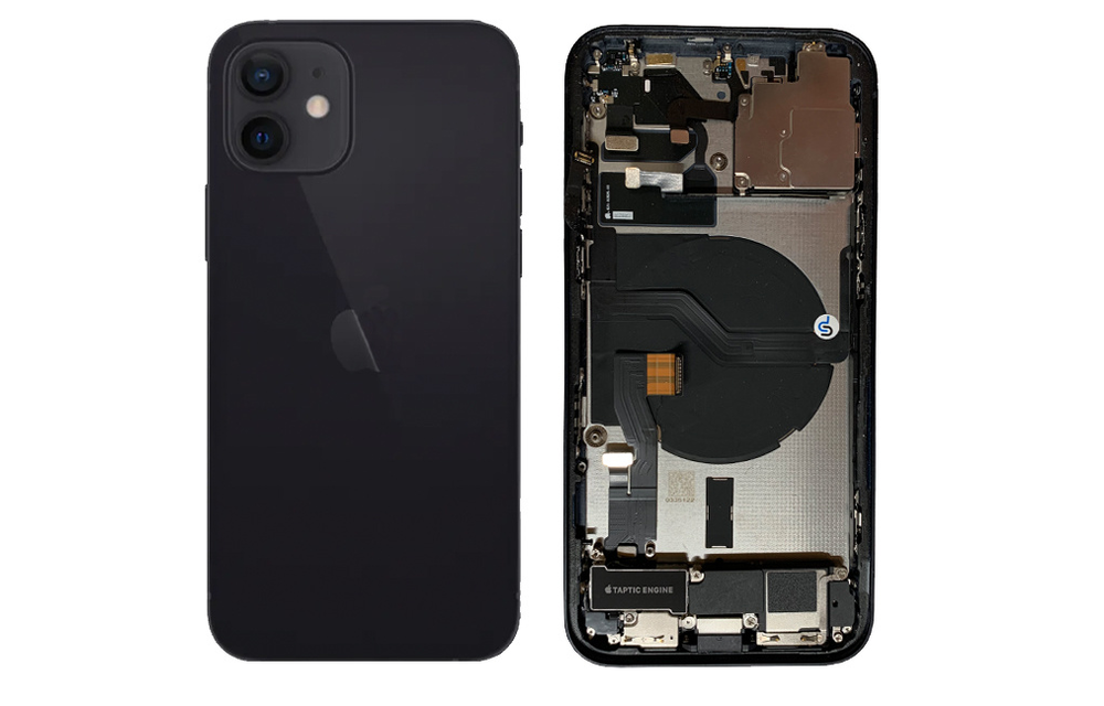Behuizing volledig gemonteerd - US (A grade) - Zwart voor iPhone 12