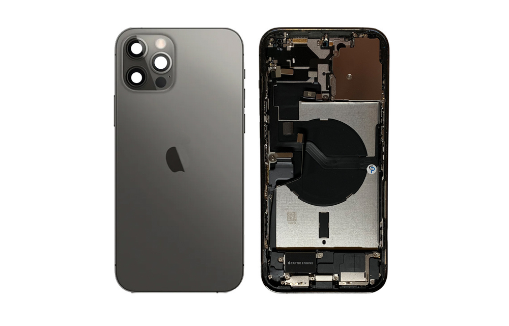 Behuizing volledig gemonteerd - US (A grade) - Zwart voor iPhone 12 Pro Max