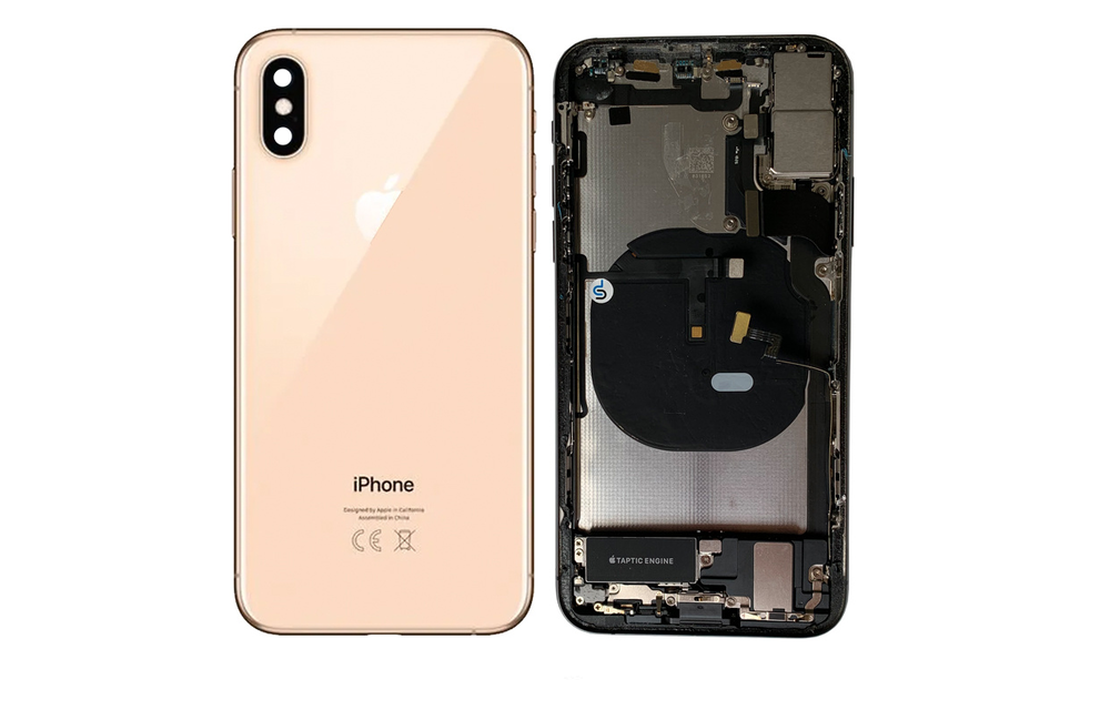 Behuizing volledig gemonteerd - US (A grade) - Goud voor iPhone XS