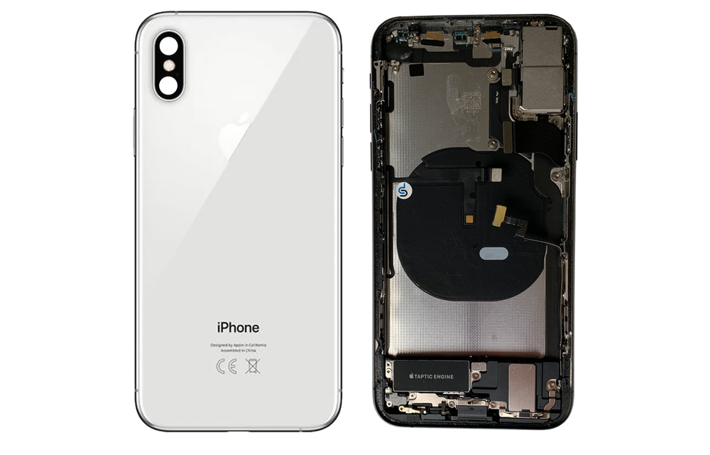 Behuizing volledig gemonteerd - US (A grade) - Zilver voor iPhone XS