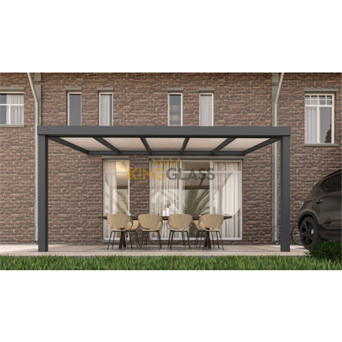 Veranda in antraciet van 5,06 x 2,5 meter