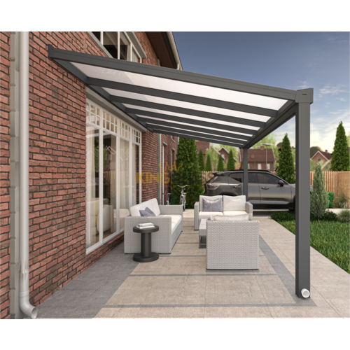 Veranda in antraciet van 6,06 x 2,5 meter