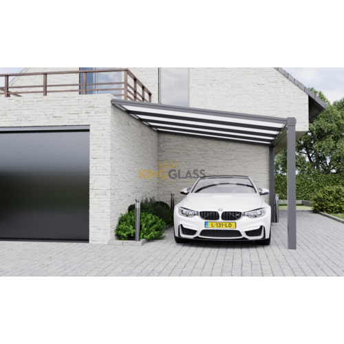 Carport in zwart van 5,06 x 2,5 meter Carport in zwart van 5,06 x 2,5 meter