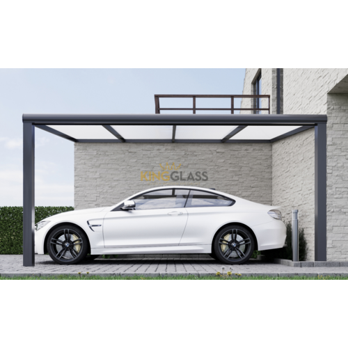 Carport in zwart van 5,06 x 3,5 meter