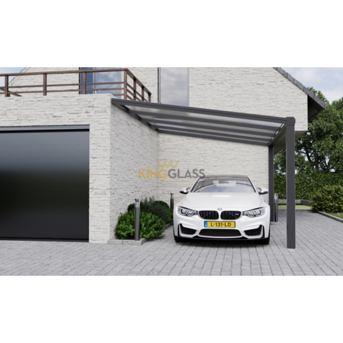 Carport in zwart van 5,06 x 3,5 meter