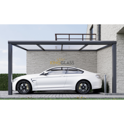 Carport in zwart van 5,06 x 3,5 meter