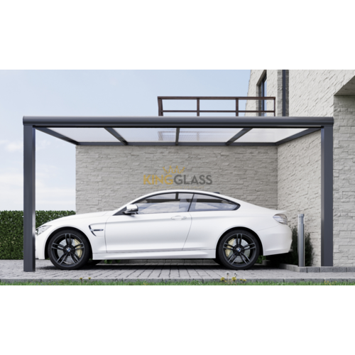 Carport in zwart van 6,06 x 3 meter