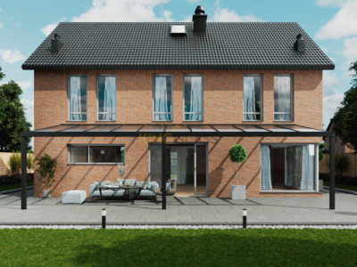 Veranda | Polycarbonaat | Zwart | 11.06 x 4 meter