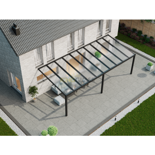 Veranda | Glas | Zwart | 10.06 x 3.5 meter