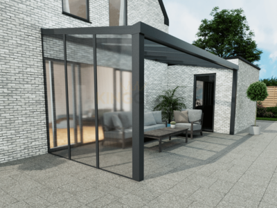 Polycarbonaat Zijwand | Antraciet