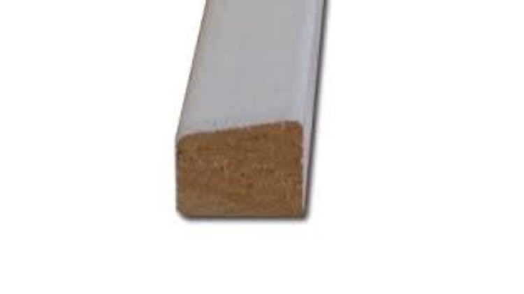 Glaslat A7 meranti wit gegrond  17 x 19 mm Lengte 460 cm