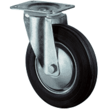 Zwenkwiel  Rubber zwart