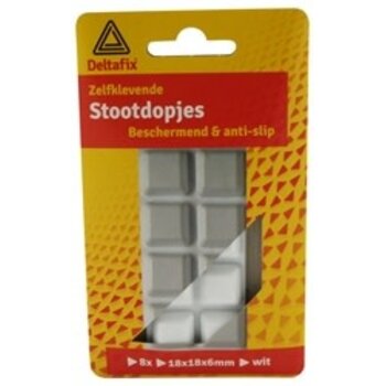 DEURBUFFER ZELFKLEVEND 18X18MM KAART= 8 STUKS WIT