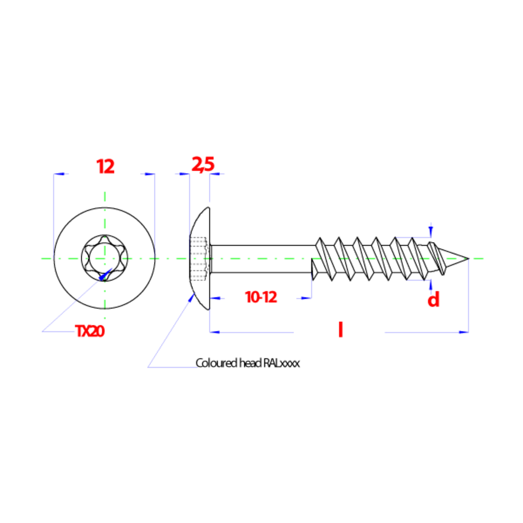 parco Trespa Colorhead HPL schroef